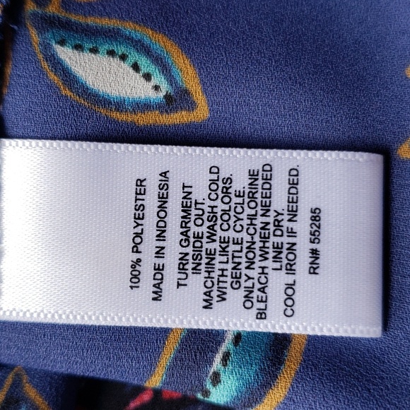 Express Long Sleeve Blue Floral Retro Blouse XS - Picture 8 of 10